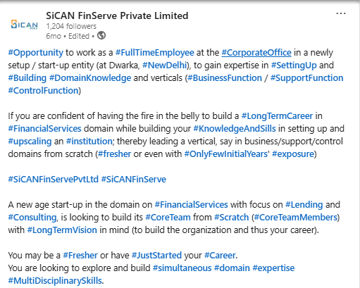 Opportunites at Corporate Office